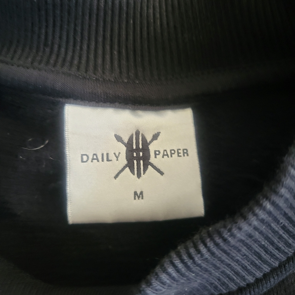 Daily Paper Men's Sweatshirt Center Logo Medium Black/White - Picture 3 of 4
